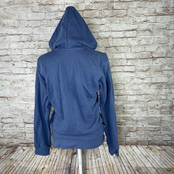 adidas Originals Hoodie With Trefoil logo Blue sz S Pullover Kangaroo Pocket - Picture 4 of 9